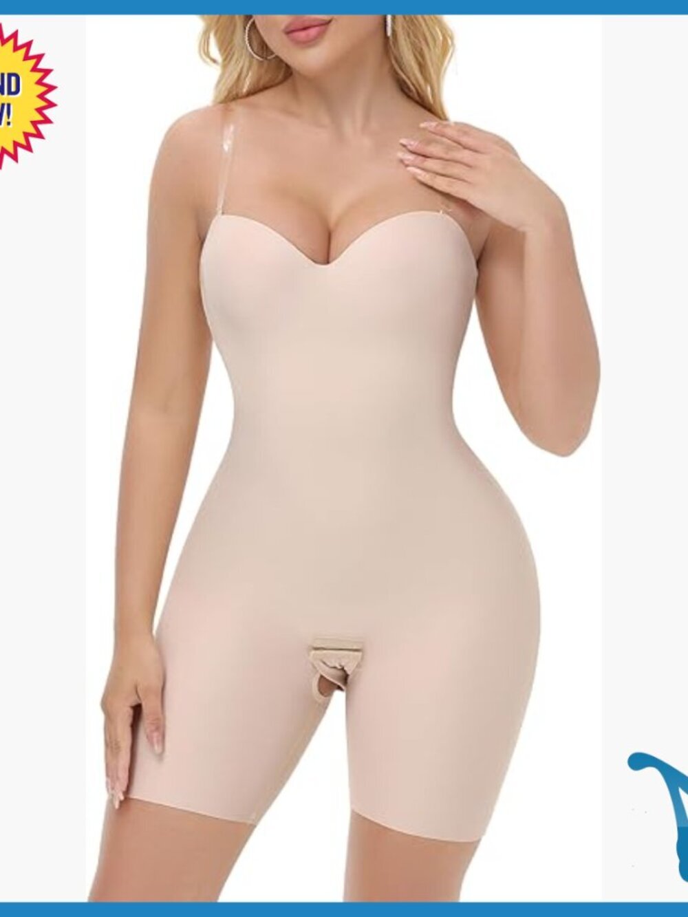Strapless Shapewear Bodysuit Seamless Tummy Control Full Body Shaper